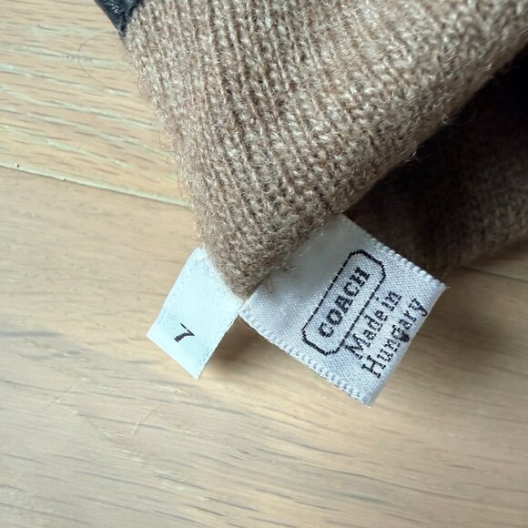 COACH Black 100% Leather Gloves Cashmere Lined Size 7 Gorgeous Vintage - Picture 10 of 11